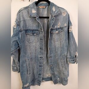 Highway Jeans Light Blue Distressed Denim Jacket